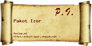 Pakot Izor névjegykártya